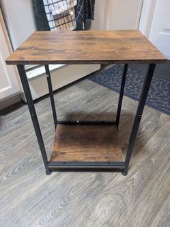 Rustic Wood and Metal Side Table