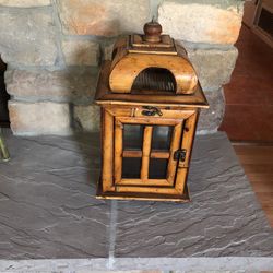 Vintage Large Bamboo  /  Glass Lantern  