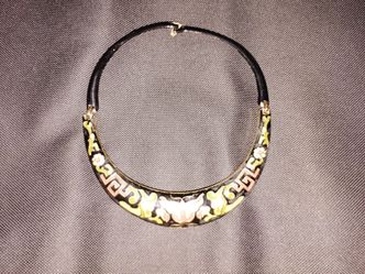 Hand painted Antique Asian necklace