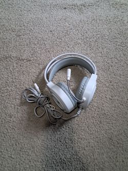 White Wired Gaming Headset with Microphone