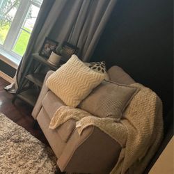 Tufted Linen Armchair Light Grey
