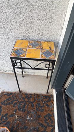 Wrought Iron Talavera Tile Top Side Table