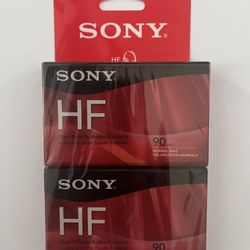 Sony 2 Pack High Fidelity HF 90 Minute Audio Recording Blank Cassette Tapes   