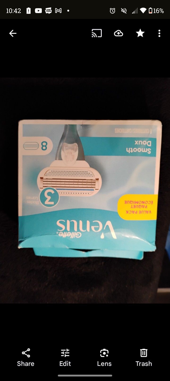 8 Pack Venus Smooth Doux Razor Blades 