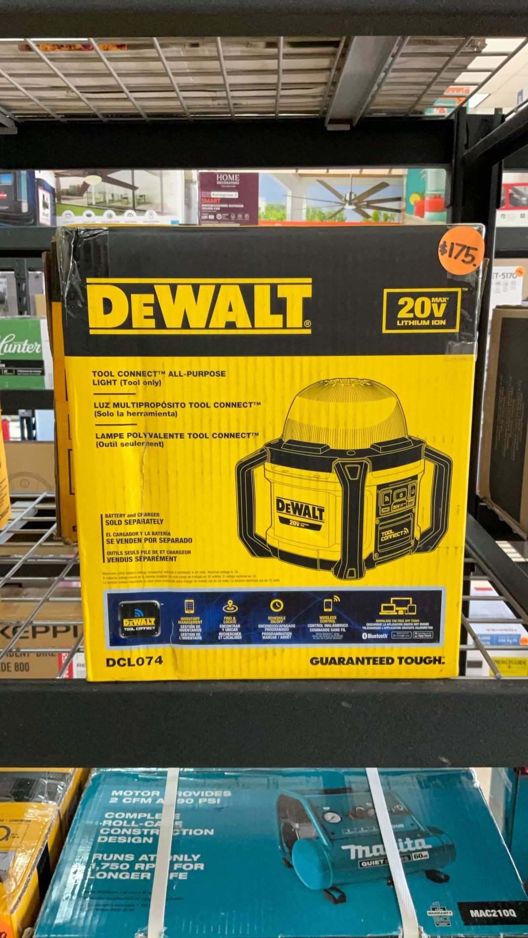 DEWALT DCL074 TOOL CONNECT ALL-PURPOSE LIGHT (TOOL ONLY).