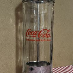 1992 Glass Coca-Cola Straw Dispenser