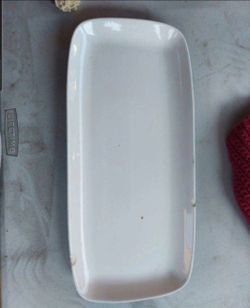 Serving Tray White About 18 Inches X 8 Inches Wide