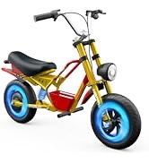 Electric Bike for Kids Age 5-12 Years Old, 300W Brushless Motor Up to 10 MPH & 10 Miles, 3-Speed Modes Motorcycle for Kids