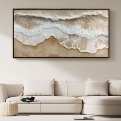 Dark Beige Beach Shores Textured Artwork 2ft×4ft
