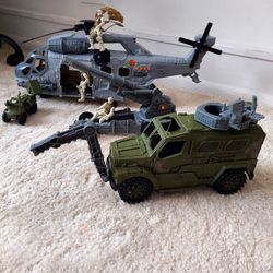 Kid Connection Giant Helicopter & Military Vehicles Toy Play Set – Great Condition