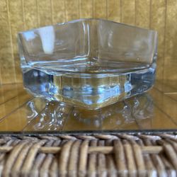 Krosno Poland Bowl Clear Square Heavy Glass Crystal