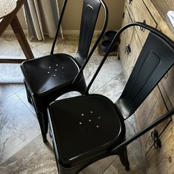 Black metal Dining chairs Set Of 4