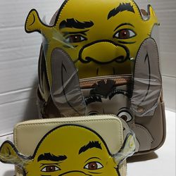 Loungefly Shrek And Donkey Backpack And Wallet Included New With Tags Limited Edition 2pcs 