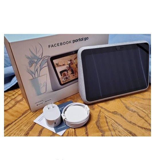 Meta Portal Go - Portable Smart Video Calling 10” Touch Screen with Battery and Bluetooth Speaker - Light Grey