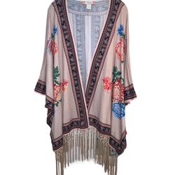 Flying Tomato Open Cardigan Fringed Shawl Size 2X/3X