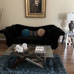 Black Velvet Sofa