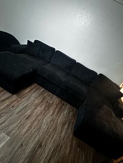 Black Corduroy Sectional Sofa