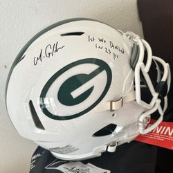 MATHEW GOLDEN PACKERS FULL SIZE AUTHENTIC HELMET BECKETT VERIFICATION EXCLUSIVE GOLD SPARKLERS
