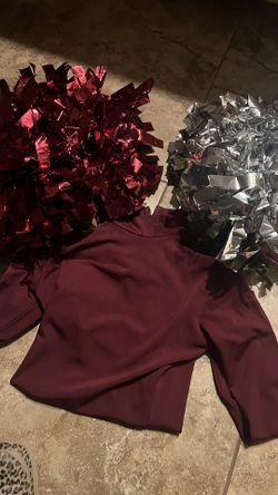Cheer Pom Poms And Bodysuit