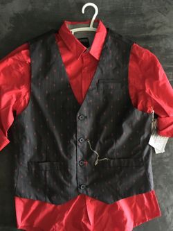 Boys large shirt and vest