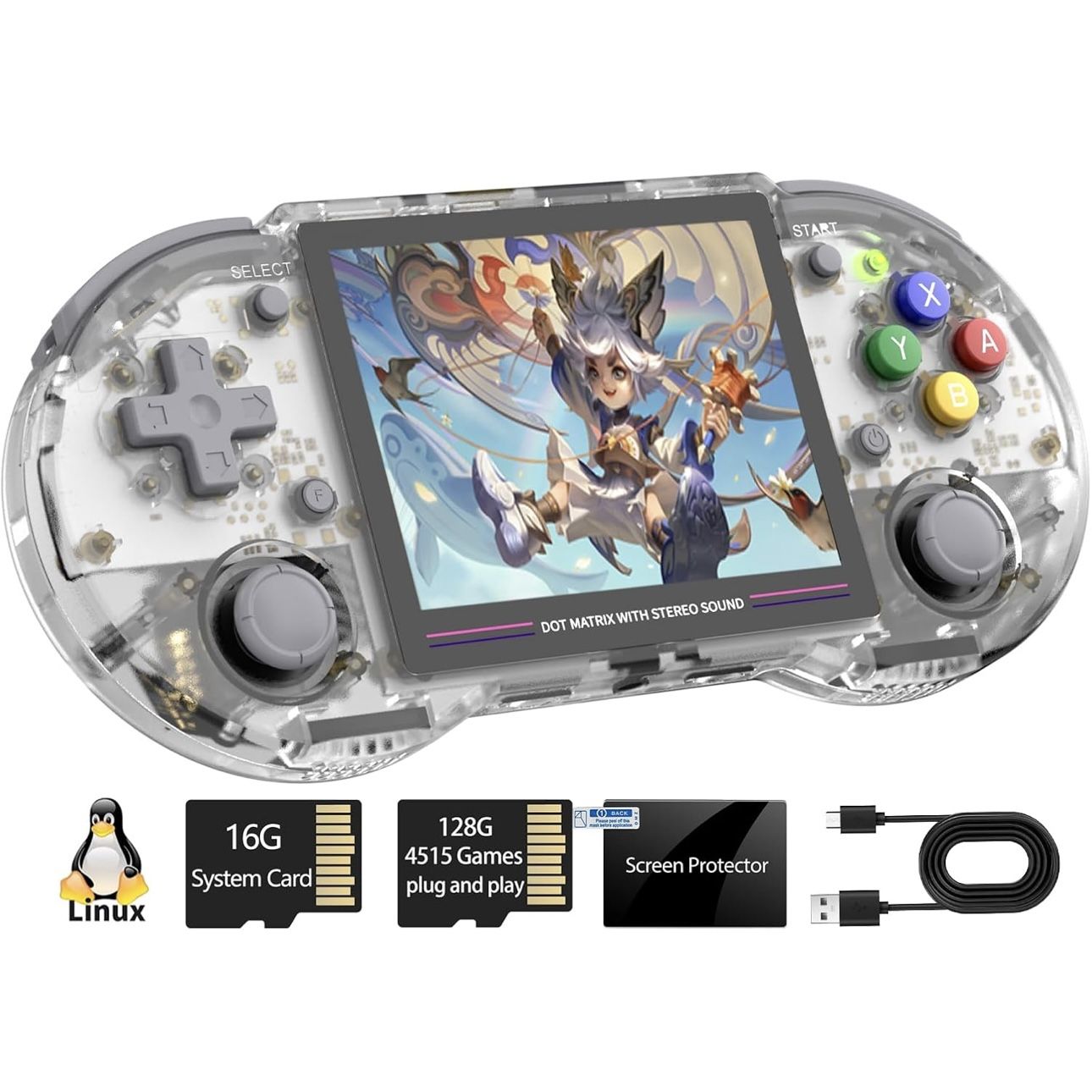 Anbernic RG353PS Retro Handheld Console Clear 3.5" IPS RK3566 Linux HDMI