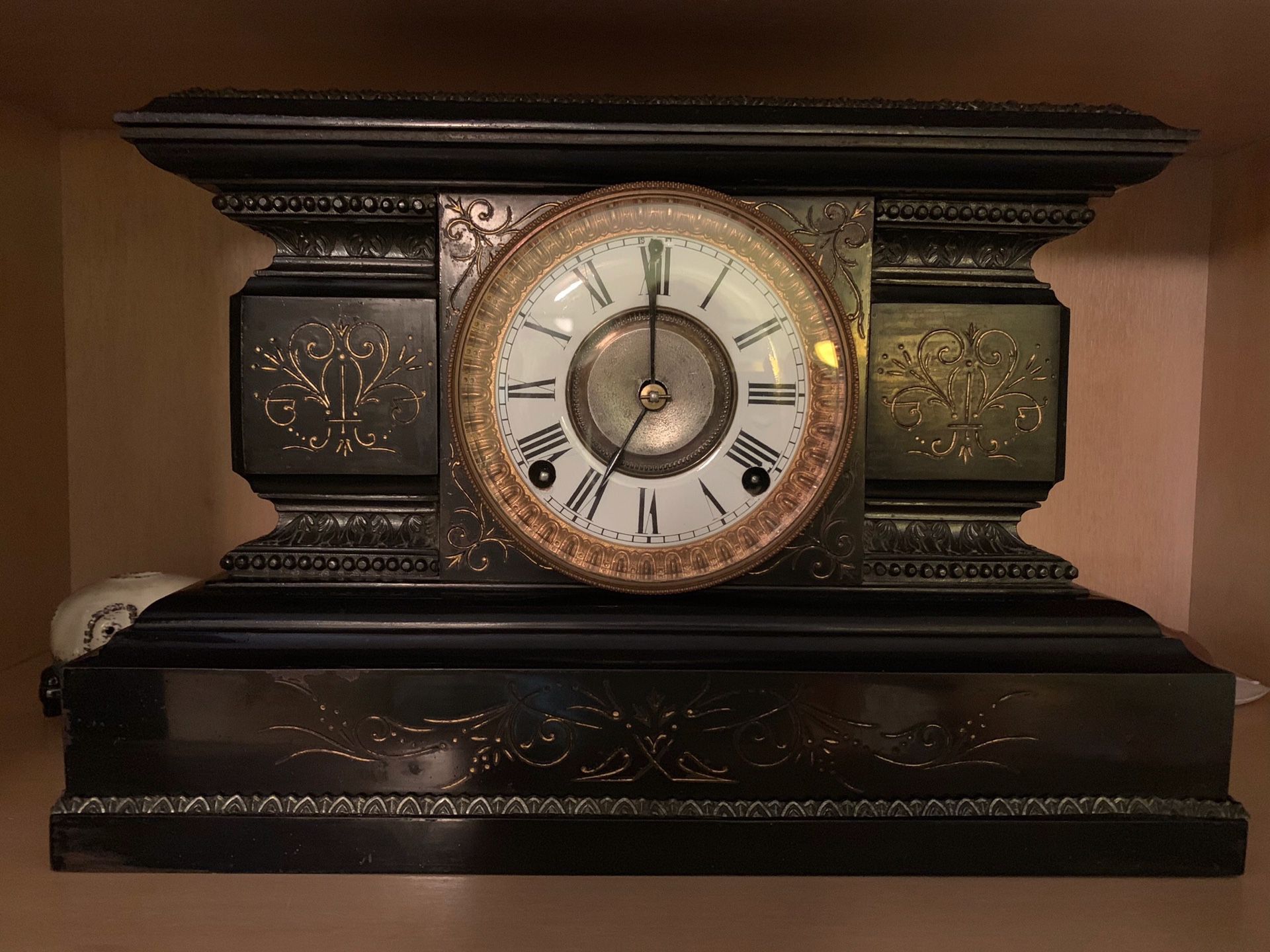 1882 American made insignia metal mantle clock
