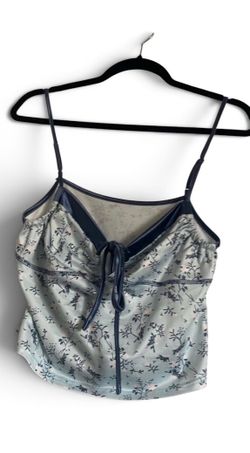Floral Print Camisole Top in Light Blue size M/L