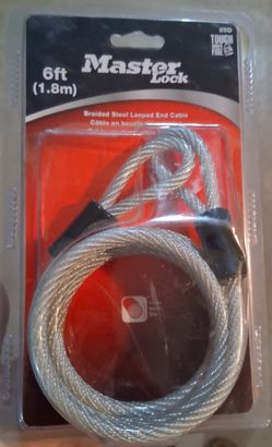 New 6' coated Master lock cable