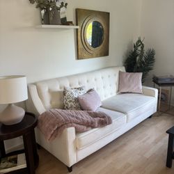 White Couches + End tables 
