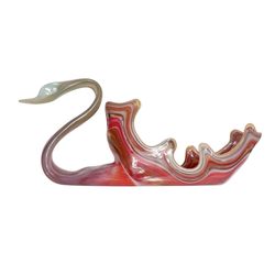 Large Vintage Murano-Style Hand-Blown Art Glass Swan Bowl/Vase