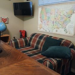 Clean, pet free, smoke free, kid free office couch