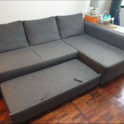 Friheten Sleeper Sectional L-Shape Sofa in Gray