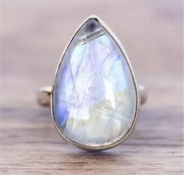 Silver ring with gemstone