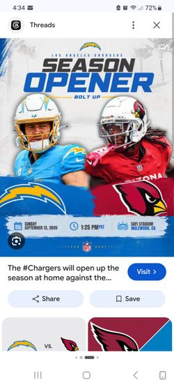 Chargers vs Arizona