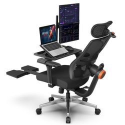 Magic H-Bpro Ergonomic Office Chair with Laptop Table-Black