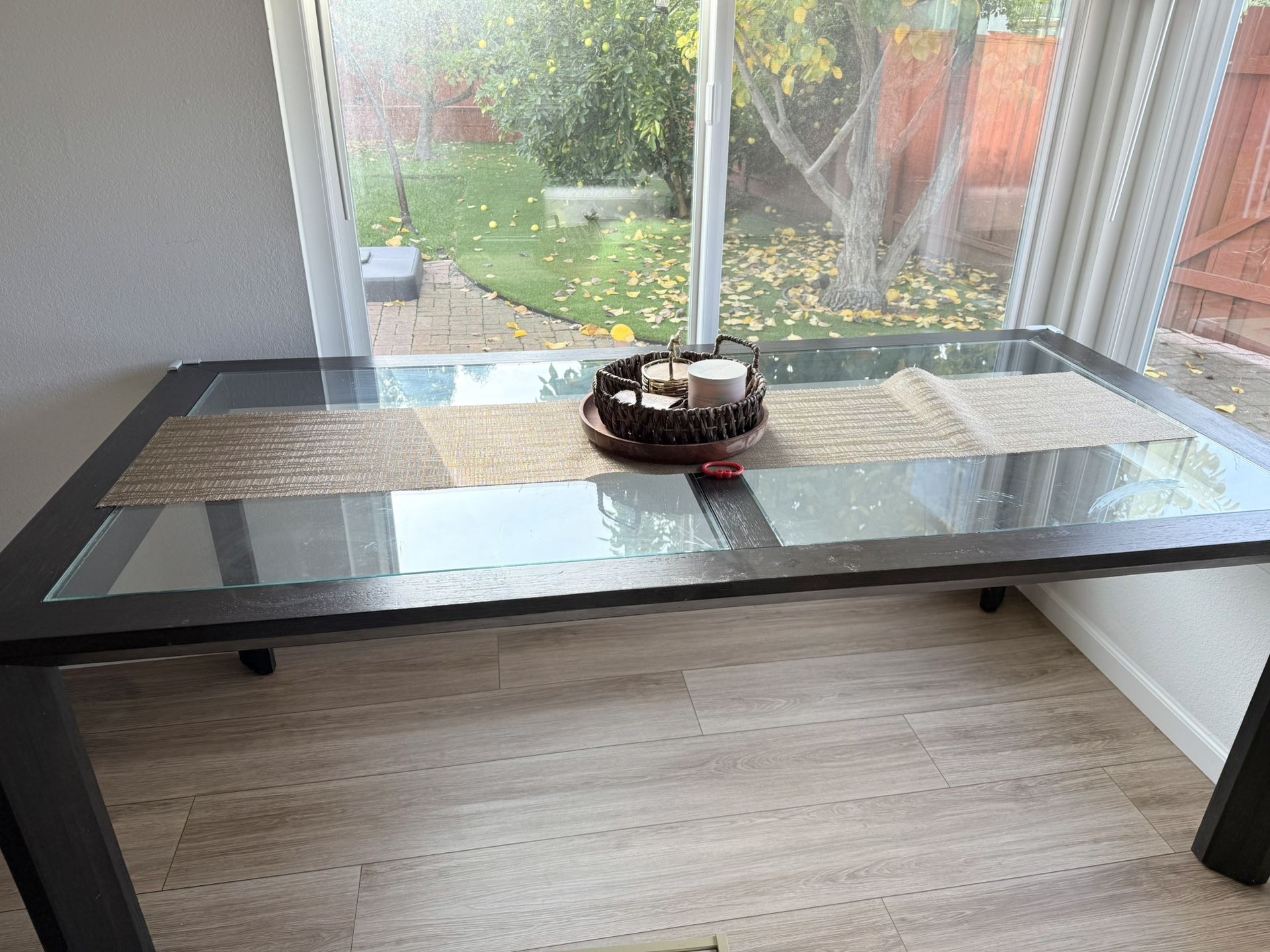 Living Spaces Glass Top Dining Table