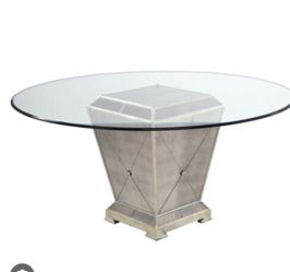 Z Gallerie Dining Table and 4 Chairs – Good Condition, Glass Top with Mirrored Chest – Los Angeles, CA