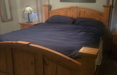 Solid Wood King Bed Frame