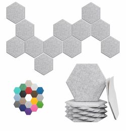 Hexagonal Acoustic Panels – 12‑Pack (Silver Gray)