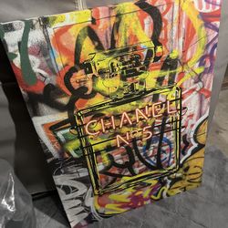 Chanel Graffiti Canvas Wall Art 