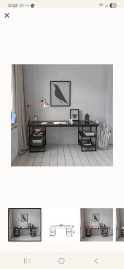 Black Desk With Shelves