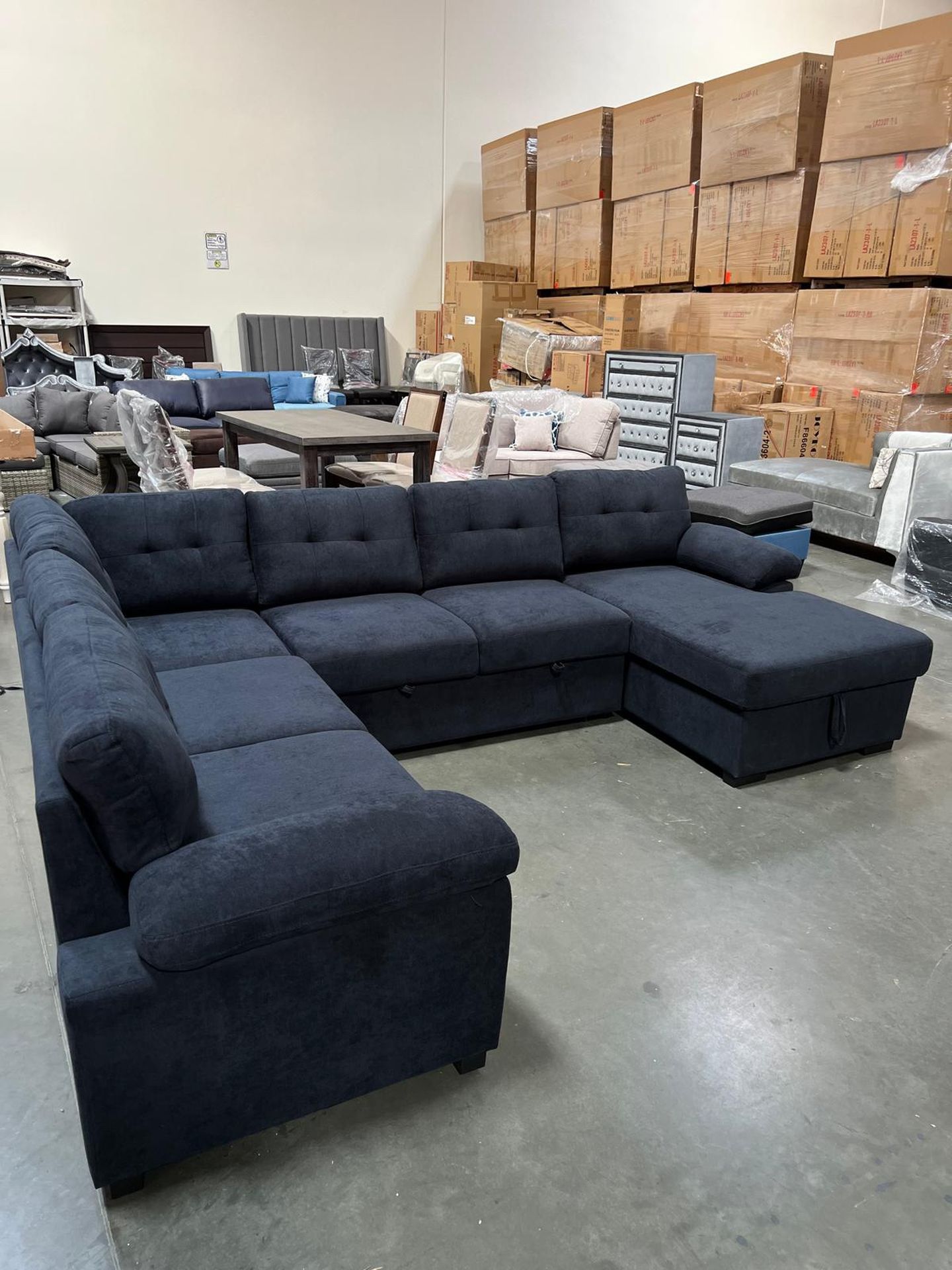 New! Upholstered Large Sectional sofa Bed, Sectional, Sofa, Sofabed, Sofa Bed, Sleeper Sofa, Sectional Sofa With Pull-out Bed, Large Sofa With Storage