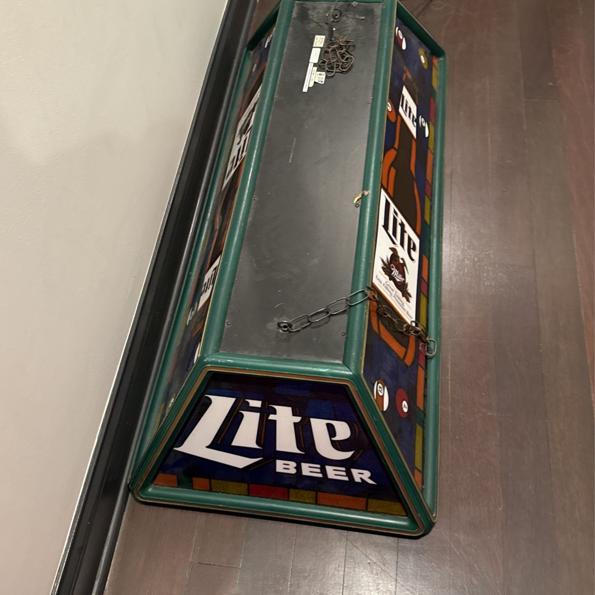 Miller Lite Pool Table Light