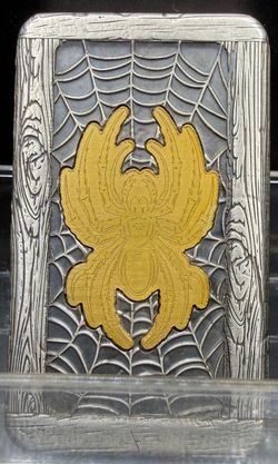 Antique Silver Cigarette Case Spider Web Design