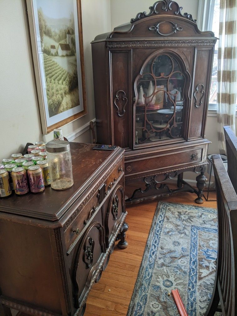 Antique China Cabinet And Buffet