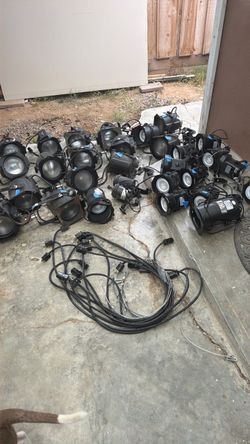 Lot of PAR Can Stage Lights with Cables