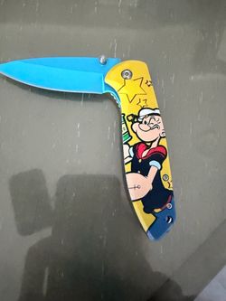 Popeye Folding Pocket Knife Blue Blade