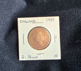 1989 England 2 Pence,  Queen Elizabeth