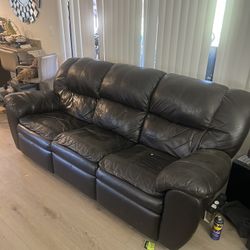Leather Recliner Sofa as-is. Pickup Only