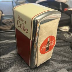 Vintage Coca Cola Napkin Holder Dispenser 1992 Red Chrome 50's Diner Style T84
